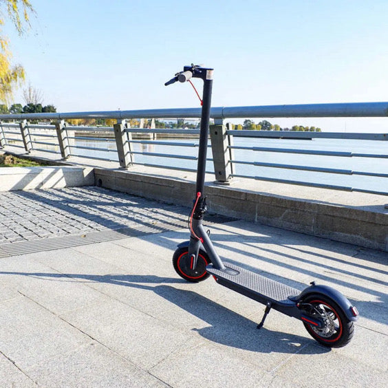 e1 electric scooter parked on the road