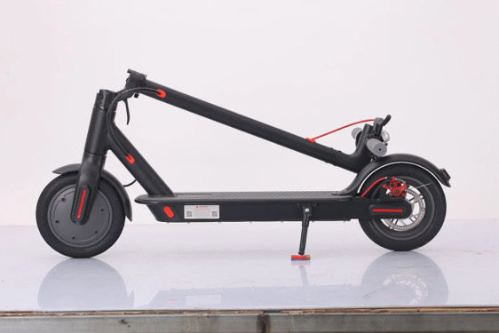 Folded Hypeflow E1 electric scooter for easy portability