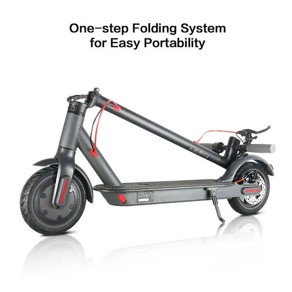 Folded Hypeflow E1 electric scooter for easy portability