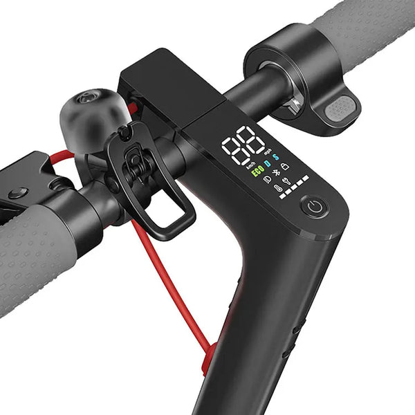 Hypeflow E1 electric scooter handle  view showcasing dashboard and speed